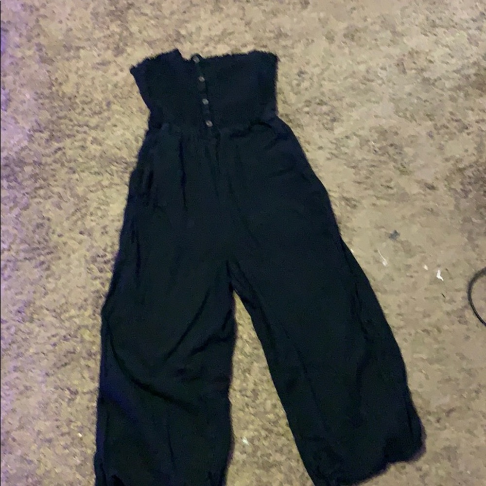 Strapless scrunched top play suit